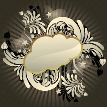 Urban retro styled funky cloud with space for text, vector illustration Stock Illustration