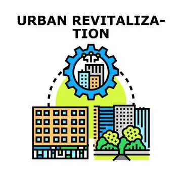 Urban revitalization concept developing modern city infrastructure Illustrazione stock