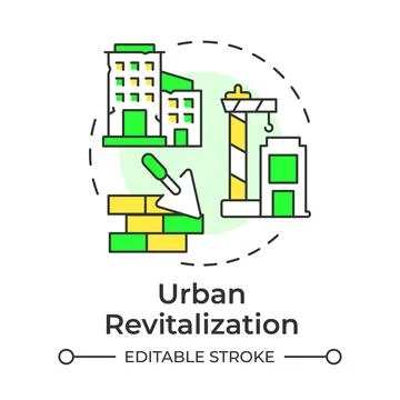 Urban revitalization multi color concept icon Stock Illustration