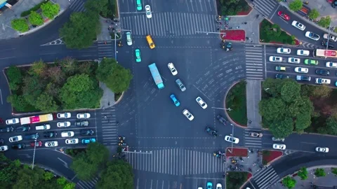 Urban road interchange and traffic in Guangzhou, China, aerial view Stock Footage 339640426
