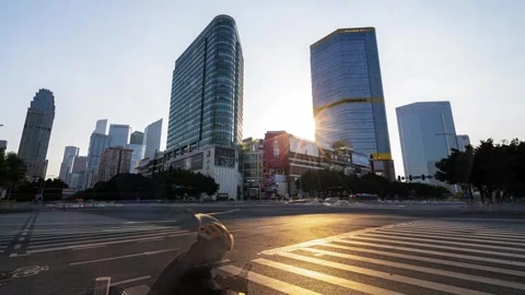 Urban road interchange and traffic in Guangzhou, China, timelapse Stock Footage 339640689