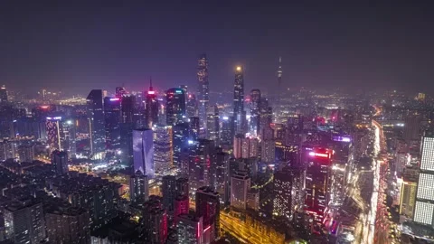 Urban road interchange and traffic in Guangzhou, China, timelapse Stock Footage 339640769