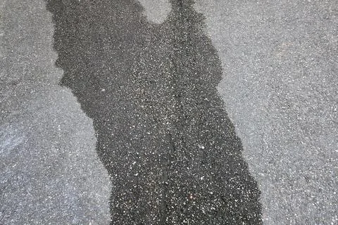 Urban Road Wet Patch - Textured Asphalt Surface Design Element 写真素材