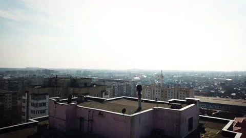 Urban Rooftop Panorama Stock Footage 341267803