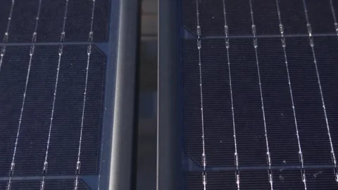 Urban Rooftop Photovoltaic Solar Array Stock Footage 337110670