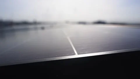 Urban Rooftop Photovoltaic Solar Array Stock Footage 337110749