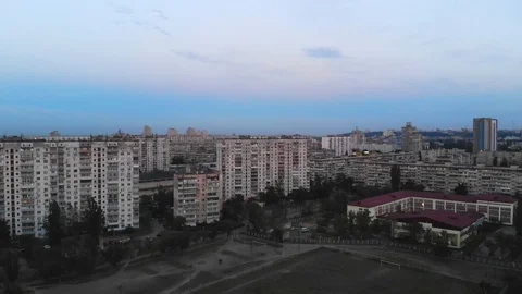 Urban scape of block buildings. Stock Footage 125677915
