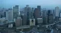 Urban Scene Aerial Panorama Skyline Osaka Japanese Cars Traffic Office Buildings HD Footage