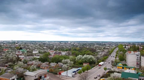 Urban scene and cloudscape time lapse Stock Footage 4686744