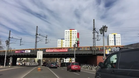 Urban Scene on Bridge in Berlin 動画素材 74640411