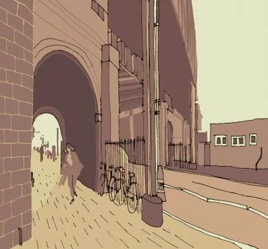 Urban scene Stock Illustration