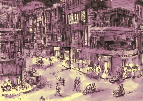 Urban scene Stock Illustration
