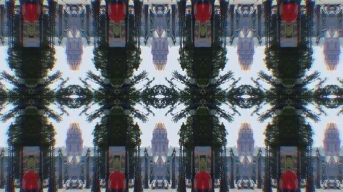 Urban Scene Mirror Effect Loop Ready Stock Footage 109793704