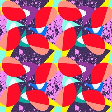 Urban seamless abstract chaotic pattern with shapes Stock Illustration