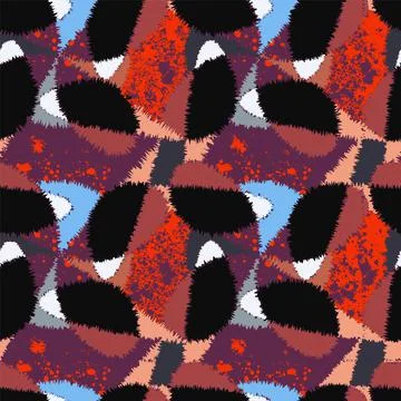 Urban seamless abstract chaotic pattern with shapes Stock Illustration