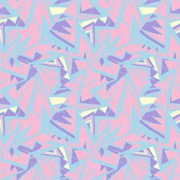 Urban seamless abstract pattern with curved geometry elements and grunge spots Illustrazione stock