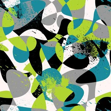 Urban seamless artwork with abstract vector colorful chaotic patterns Stock Illustration