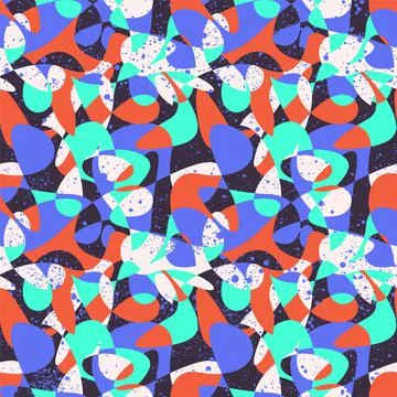Urban seamless artwork with abstract vector colorful chaotic patterns Stock Illustration