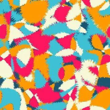 Urban seamless artwork with abstract vector colorful chaotic patterns Stock Illustration