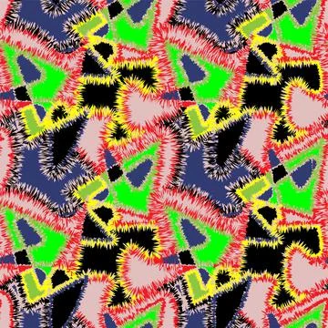 Urban seamless pattern with abstract colorful wave shapes Illustrazione stock