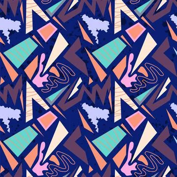 Urban seamless pattern with curved geometry elements Stock Illustration