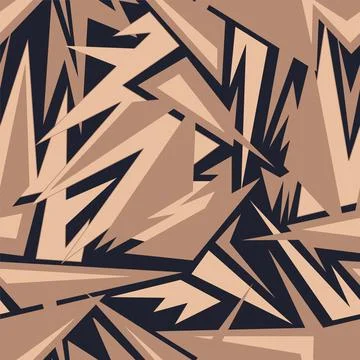 Urban seamless pattern with curved triangle elements Stock Illustration