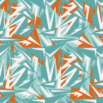 Urban seamless pattern with curved triangle elements Stock Illustration