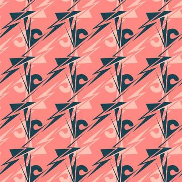 Urban seamless pattern with geometry curved elements Stock Illustration
