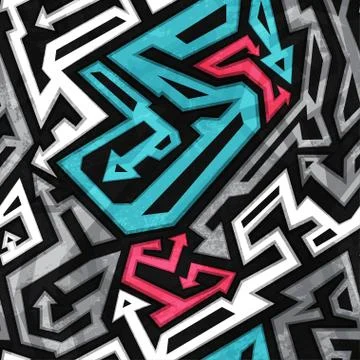 Urban seamless pattern with grunge effect Illustrazione stock