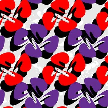 Urban seamless pattern with vector abstract flowers Stock Illustration