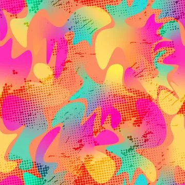 Urban seamless pattern with wave gradient shapes Illustrazione stock