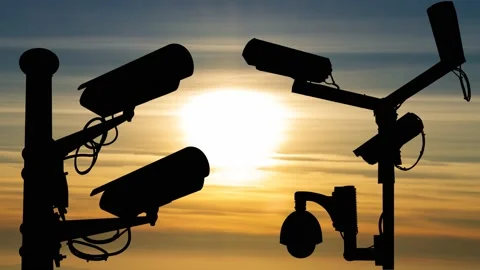 Urban Security camera, Time Lapse at Sunset Stock Footage 149388488