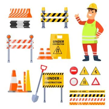 Urban security elements set isolated on white background Stock Illustration