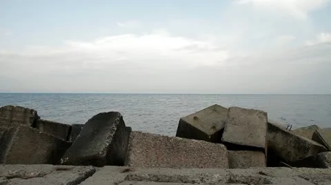 Urban see shore Stock Footage 10875344