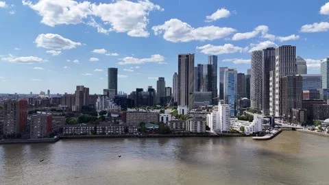 Urban Skyline Over Thames Stock Footage 341316620