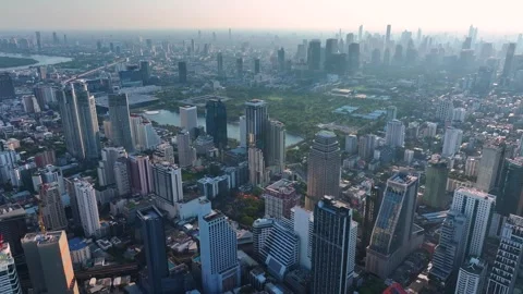 Urban skyline reveals hidden air pollution levels in metropolitan area Stock Footage 308915053
