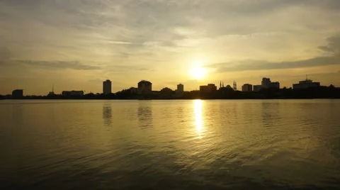 Urban skyline with sunset Stock Footage 67505135