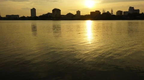 Urban skyline with sunset Stock Footage 67505290