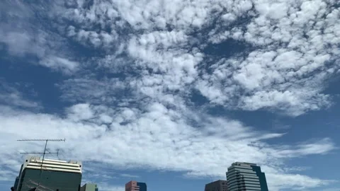 Urban skyscape time lapse of clouds with dynamic, kinetic patterning Stock Footage 140805656
