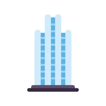 Urban skyscraper office building flat vector illustration Illustrazione stock