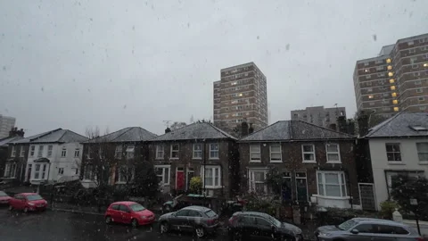 Urban snow fall. Stock Footage 292894763