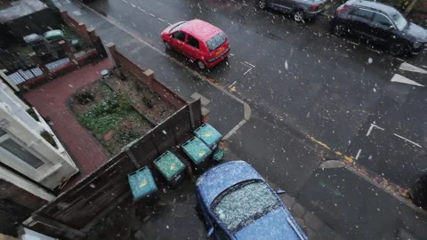 Urban snow fall. Stock Footage 292895749