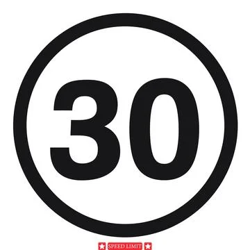 Urban Speed Limits Vector Pack  Versatile Silhouettes for Street Sign Designs Stock Illustration