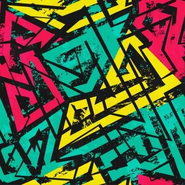 Urban spiral seamless pattern with grunge effect Stock Illustration