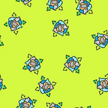 Urban sprawl map urbanization vector seamless pattern Stock Illustration