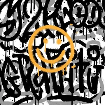 Urban sprayed graffiti background print with ink splashes design. Hipster Stock Illustration