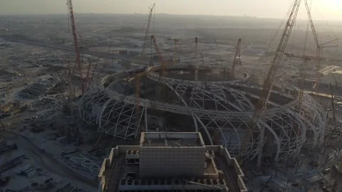 Urban Stadium Development in Al Khobar Stock Footage 334572398