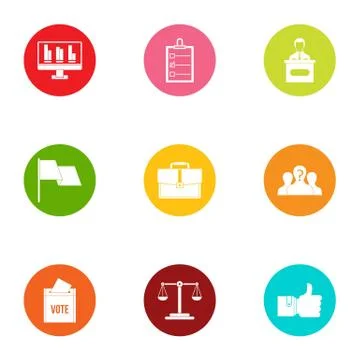 Urban statistics icons set, flat style Ilustración de archivo