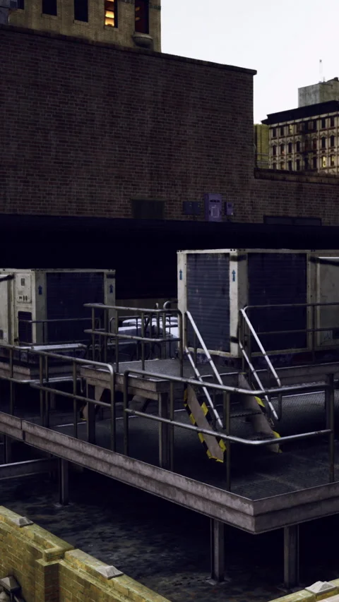 Urban storage space highlighting industrial charm and daylight design Stock Footage 335451024