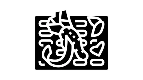 Urban storm drain garbage glyph icon animation Stock Footage 326140423